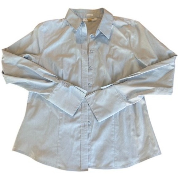 Calvin Klein Tops - Baby Blue Calvin Klein Non-Iron Fitted Business Causal Blouse